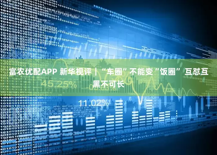 富农优配APP 新华视评｜“车圈”不能变“饭圈” 互怼互黑不可长